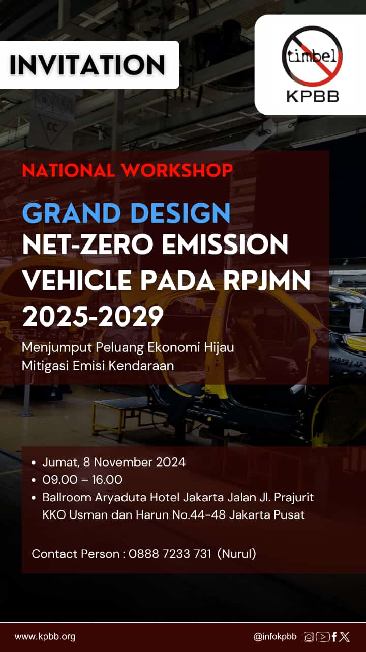 Undangan Workshop Nasional Grand Design Net-Zero Emission Vehicle pada RPJMN 2025-2029